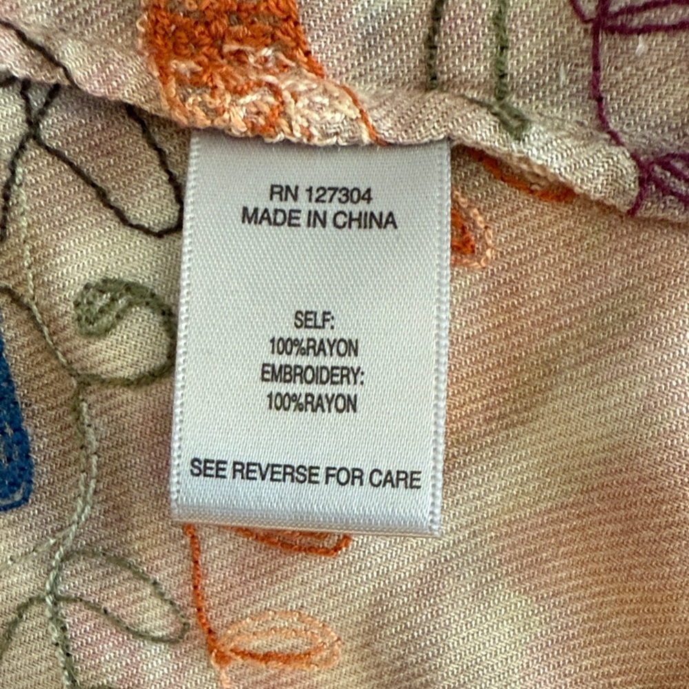 John Mark Floral Embroidered Blazer with Multicolor Design 100% Rayon NWOT - Picture 10 of 15